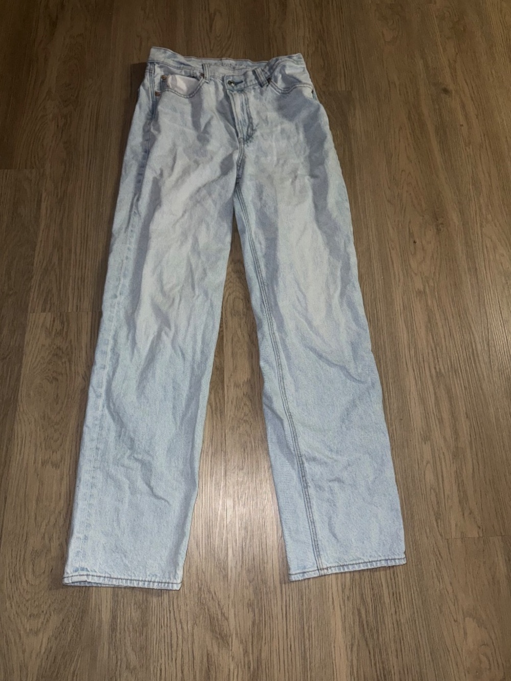 Y2K American Eagle Light Wash Baggy Jeans Skater Wide Leg 90s Vintage Vibes - Picture 2 of 10